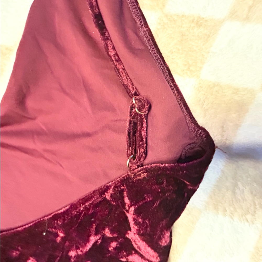 Forever 21 Burgundy Velvet One Piece swimsuit - Picture 4 of 7